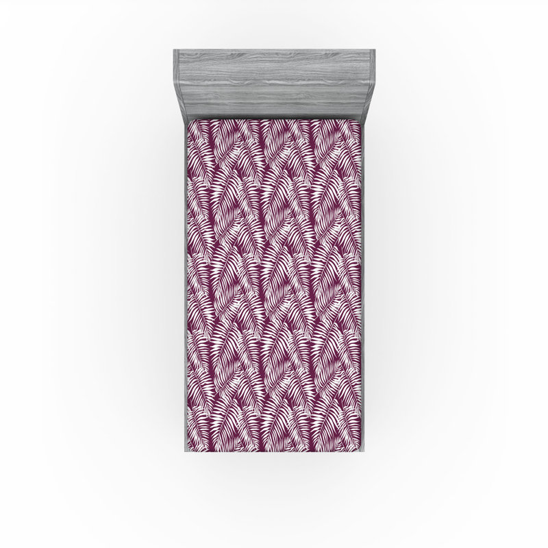 Microfiber Fitted Sheet, Twin XL Fitted Sheet, Plum/White Floral