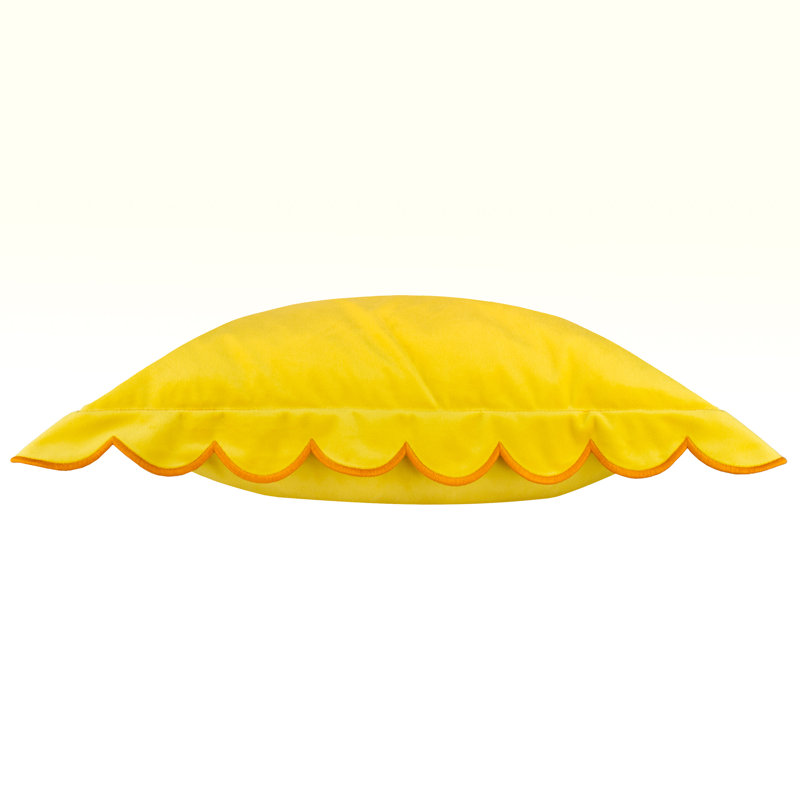 Lil Scallop Square Cushion, Polyester, Yellow/Orange