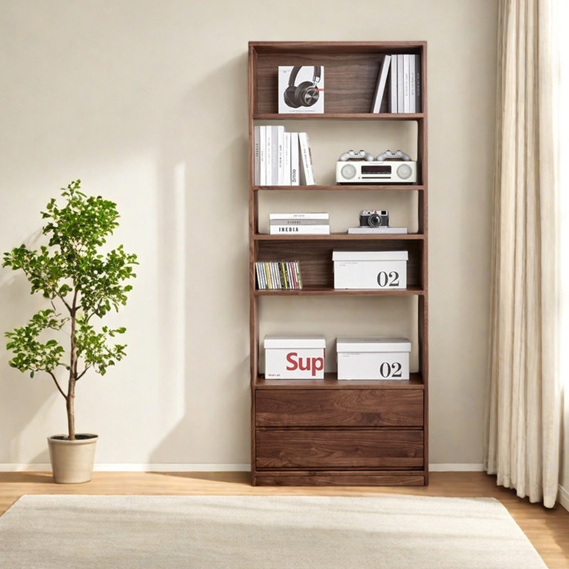 Modern simple storage bookcase, (5 Shelves) 78.74"H x 31.5"W x 13.78"D