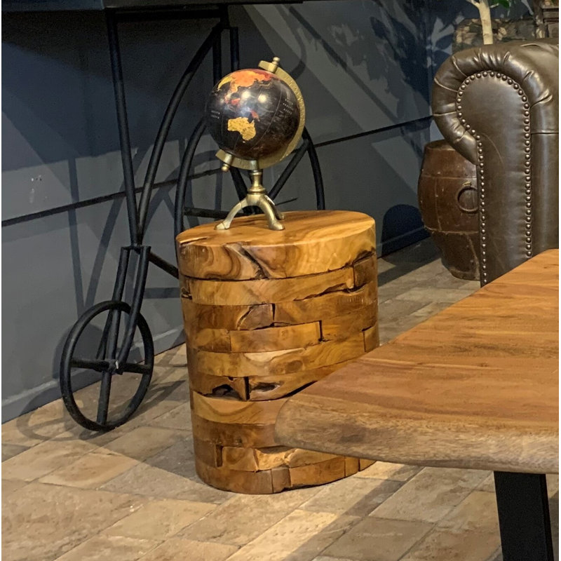 Table de bout en blocs de bois massif Fey
