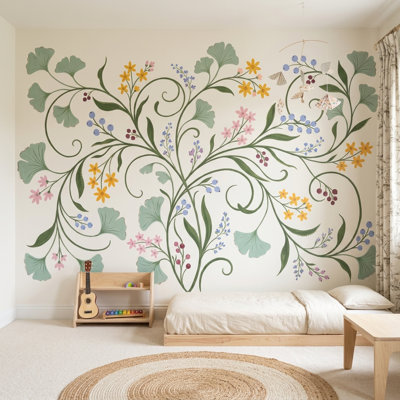 Décoration murale amovible sur fond blanc
