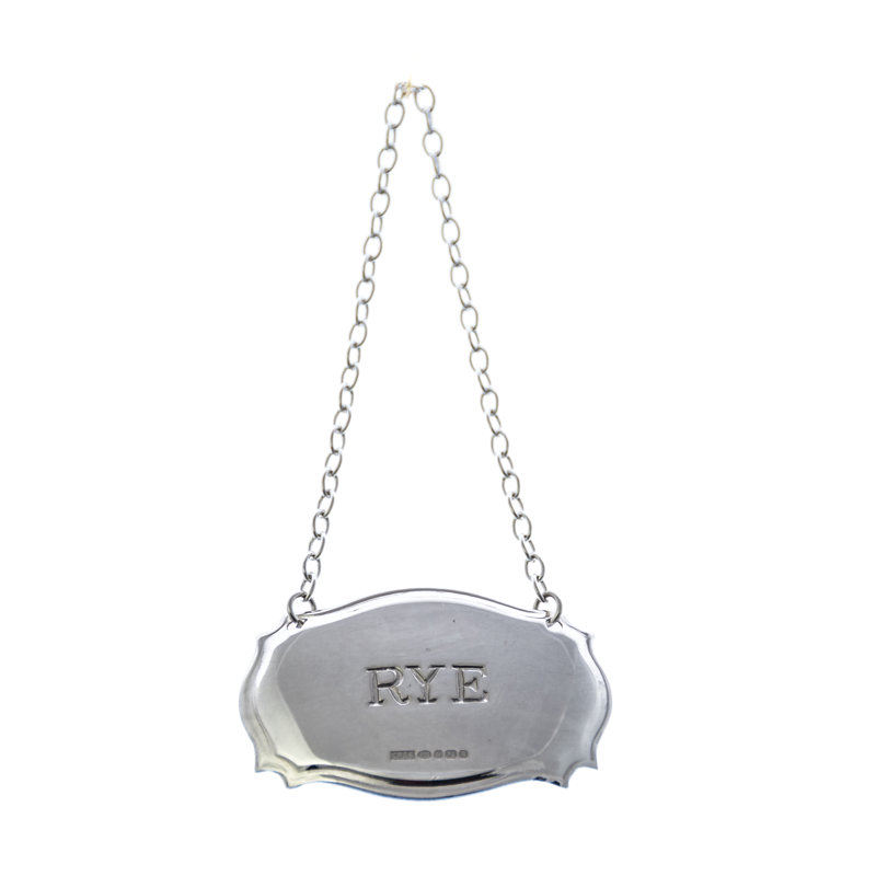 Decanter Label Chippendale Design Rye