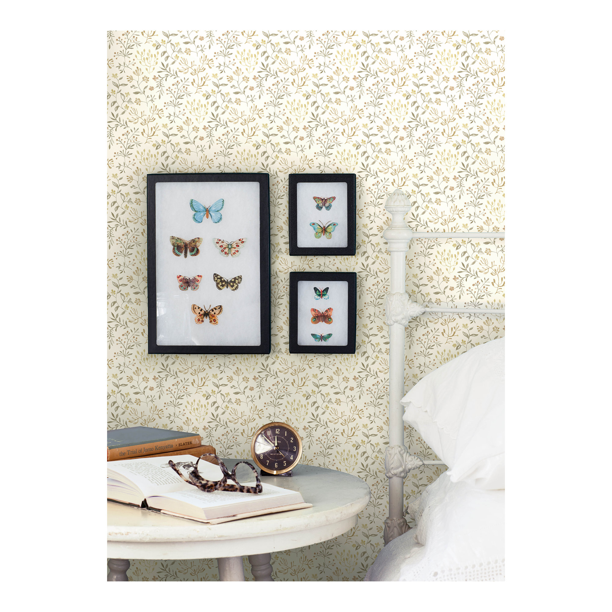 Siren Prepasted Floral Wallpaper, Yellow