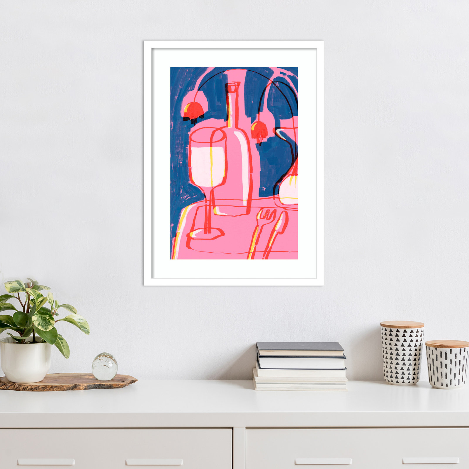 Galya "Neon Still Life No. 4" Print, White, 25" H x 19" W