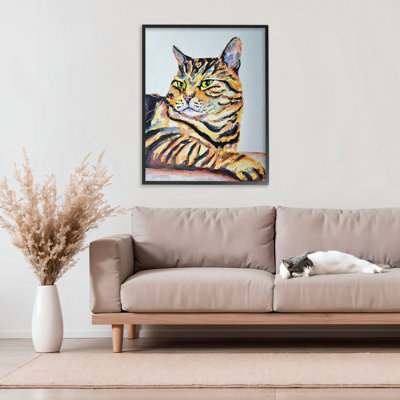 Giclée rayée orange, pose de Tatiana Roberts