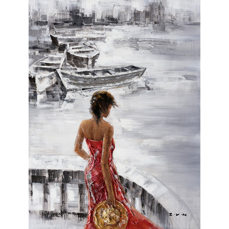 " Waiting At Sea ", 16" H x 12" W x 1" D