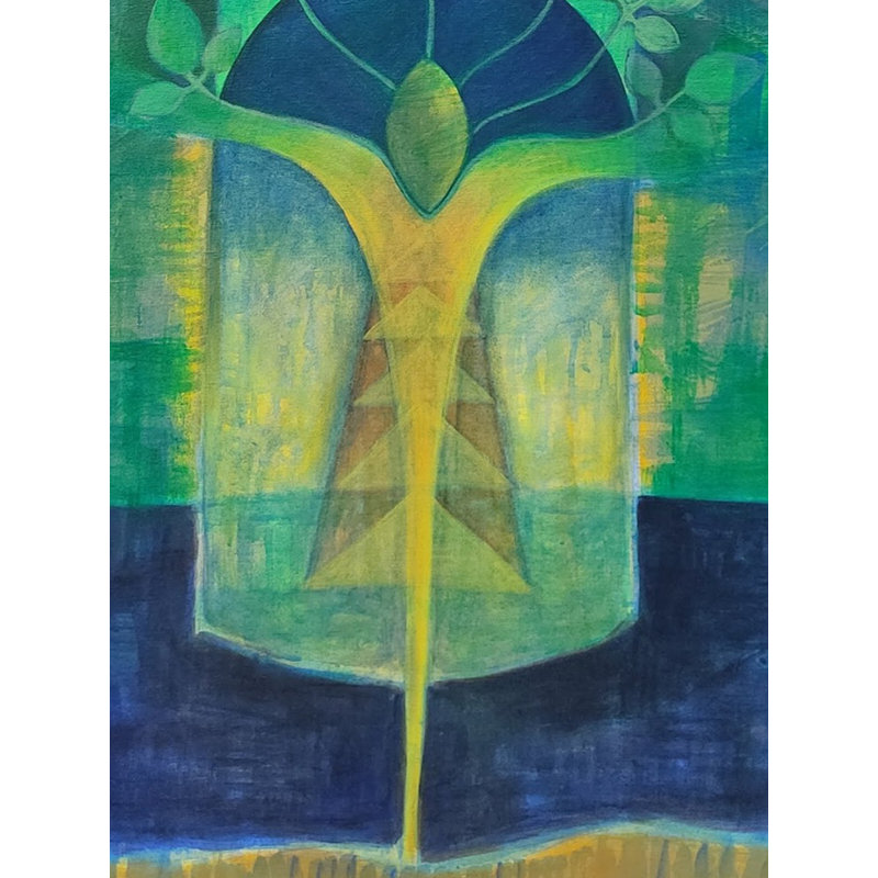 Dieu réside dans l'homme | Acrylique sur toile | Par Manik Das