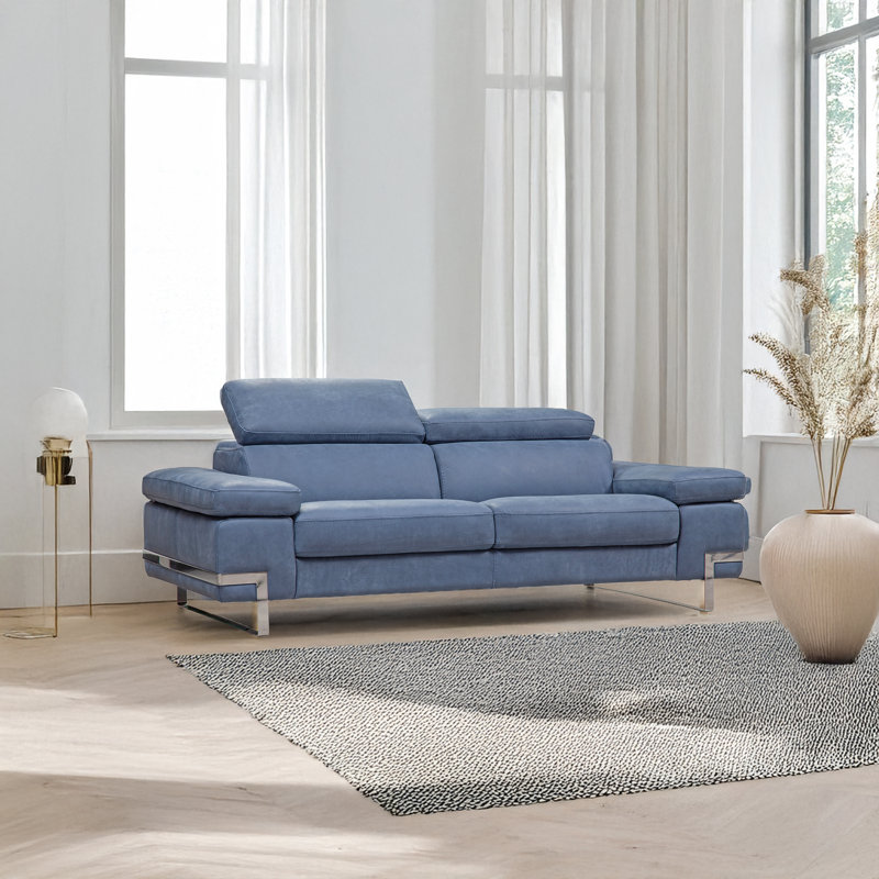 Calderone Leather Sofa, Blue