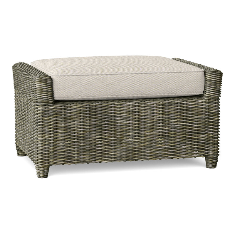 Sag Harbor Outdoor Ottoman, Canvas Rain, Driftwood