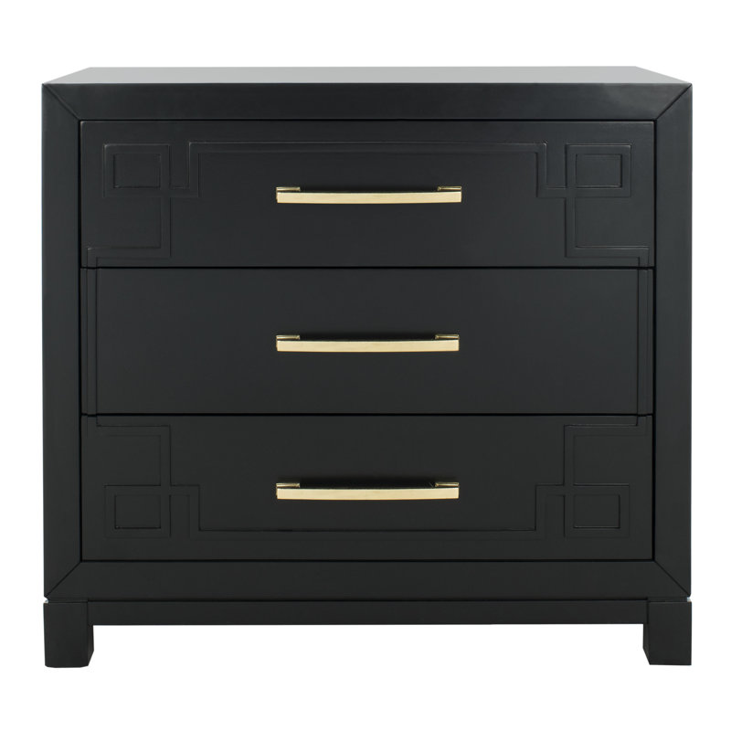 Élégante table de chevet 31,87 po de large Chamere, Noir