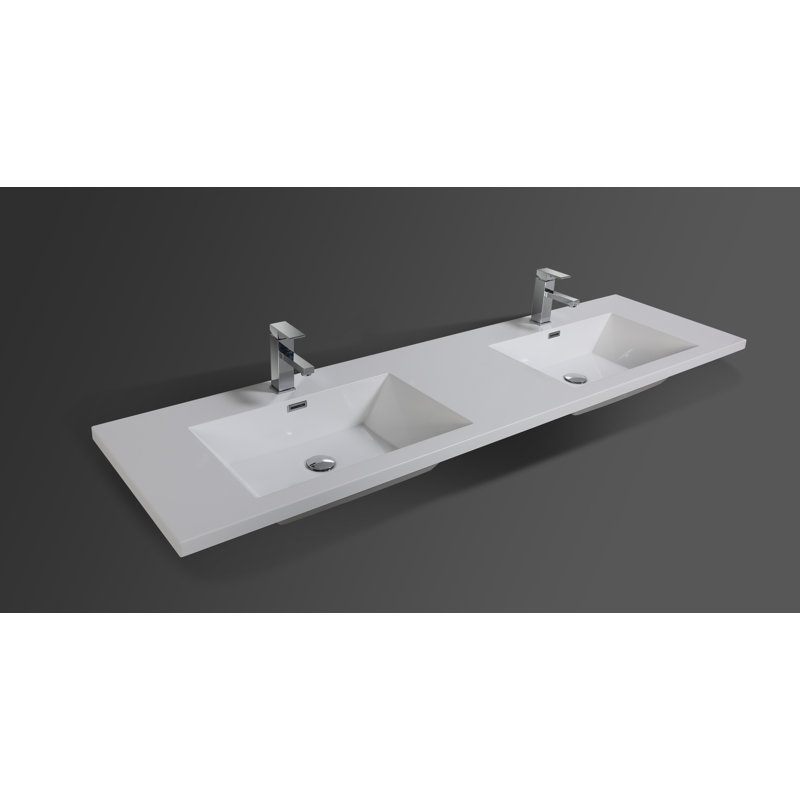 Meuble-lavabo double 71 po Drason, Bois de rose