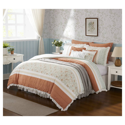 Ensemble d'édredon 9 pièces Coral Queen - literie certifiée Oeko-Tex