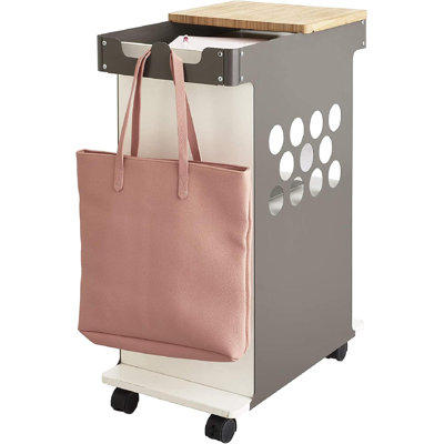 Mini Rolling 2-Compartment Laptop Storage Cart
