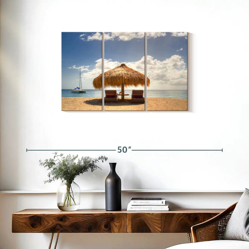 Vue de la plage Anse Chastanet, H 20 po x l 33 po