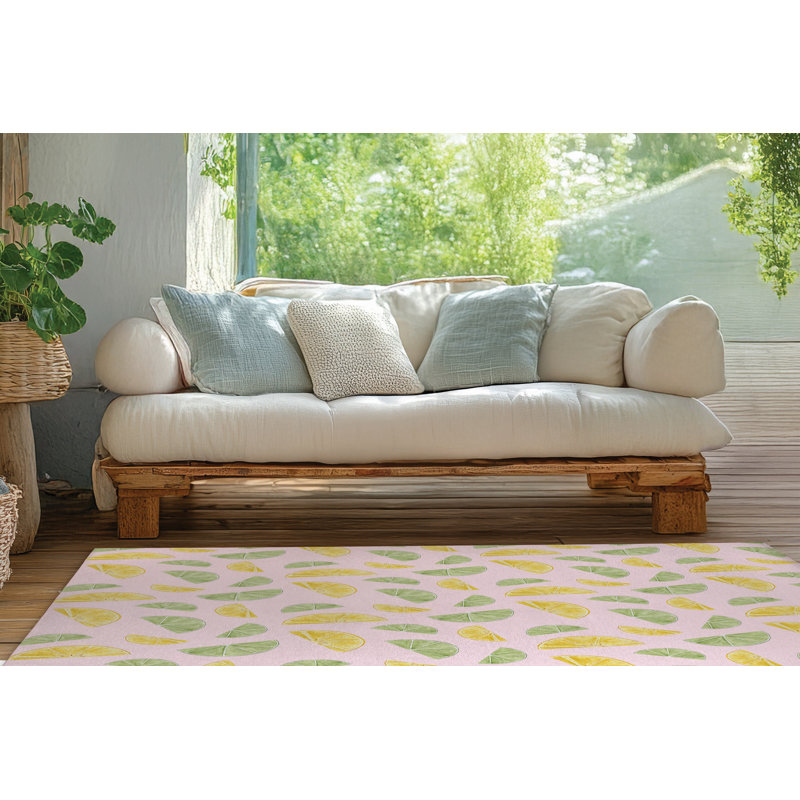 Tapis d'extérieur Summer Limes & Lemons, Rectangulaire 8 pi x 10 pi