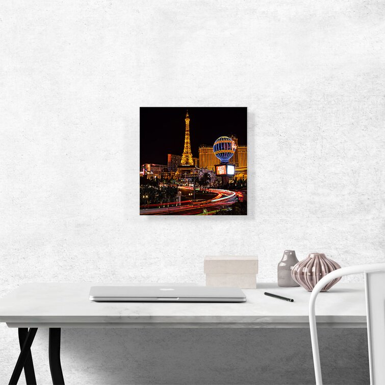 ARTCANVAS Las Vegas Eiffel Tower Restaurant At Night On Canvas
