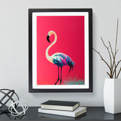 Content Flamingo - Single Picture Frame Print