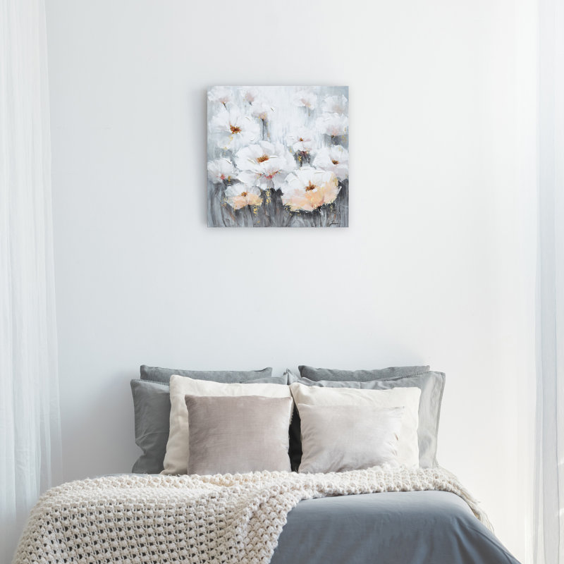 Fleurs - reproduction d'art sur toile tendue, H 20 po x l 20 po x 1,5 po
