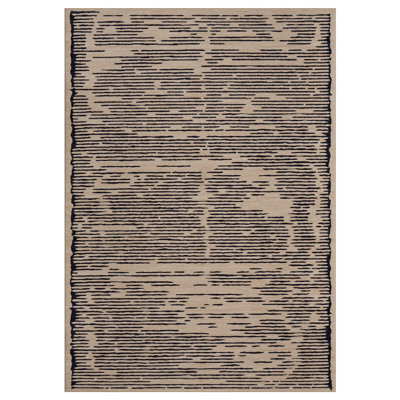 Tapis géométrique ultra mince et lavable pour le salon - Tapis doux antidérapant à poils courts - Gris neutre noir - Modern Home Decor - 8 x 10 pi, États-Unis