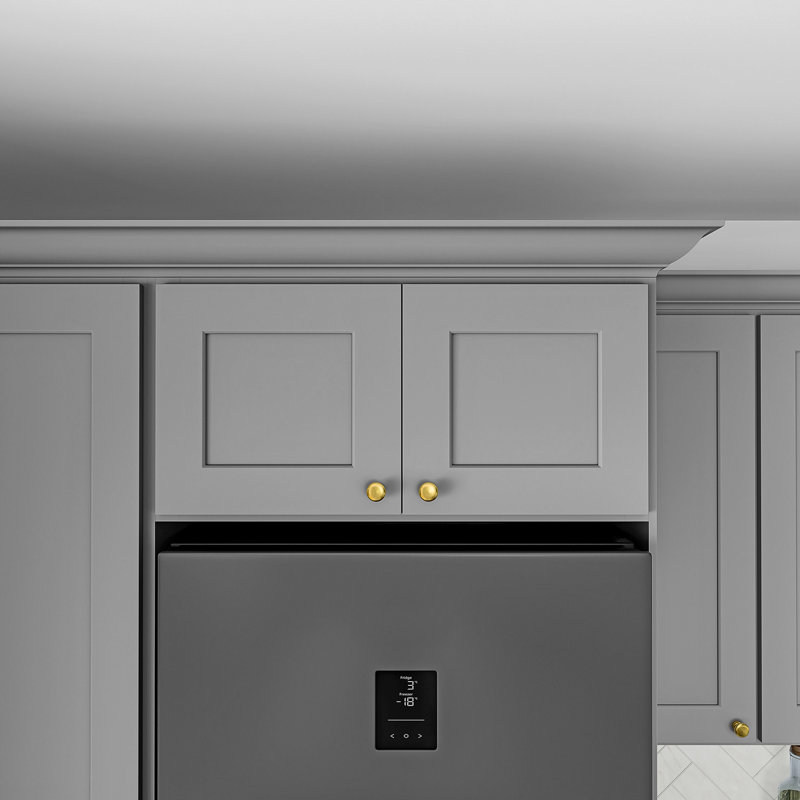 Armoire de cuisine en bois massif prête à assembler, Gris, H 15 po x l 30 po x P 24 po
