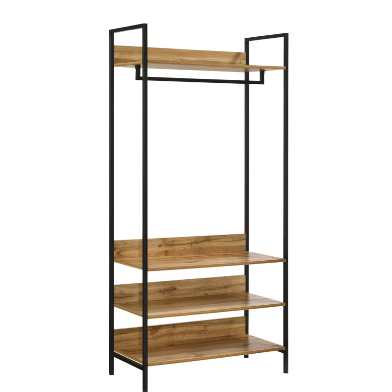 Zaira Manufactured Wood Wardrobe, Oak, 180 cm H x 83.8 cm W x 40 cm D