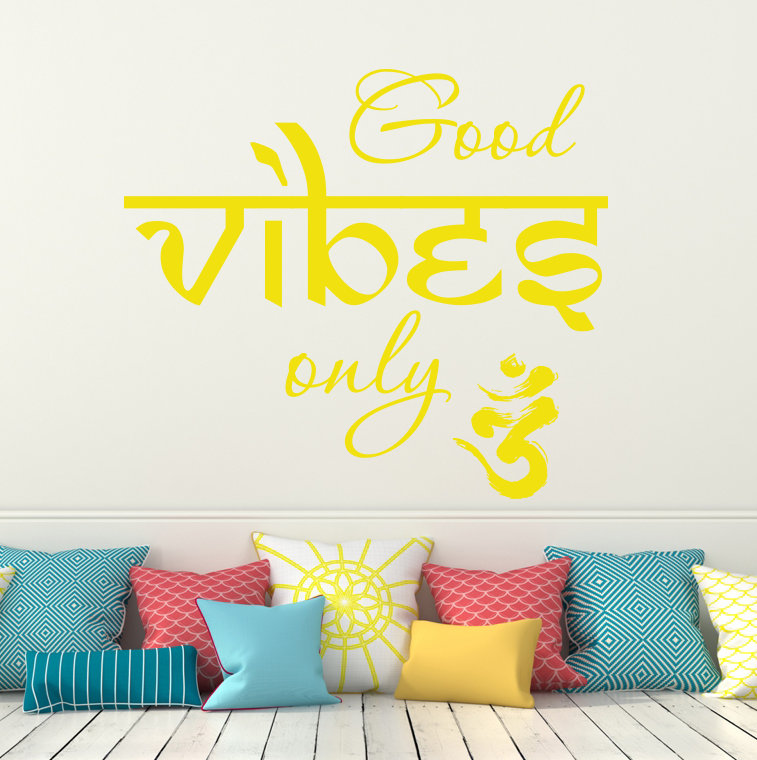 Aldama Text & Numbers Non-Wall Damaging Wall Decal, Yellow