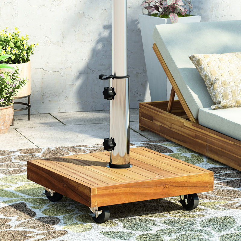 Base de parasol lourd en béton 40 lb - finition 18,15 po x 5,00 lb carré en bois et intérieur