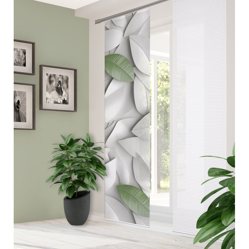Semi Sheer Sliding Panel Single Panel, Green