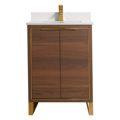 Minday 24'' Single Bathroom Vanity with Stone Top