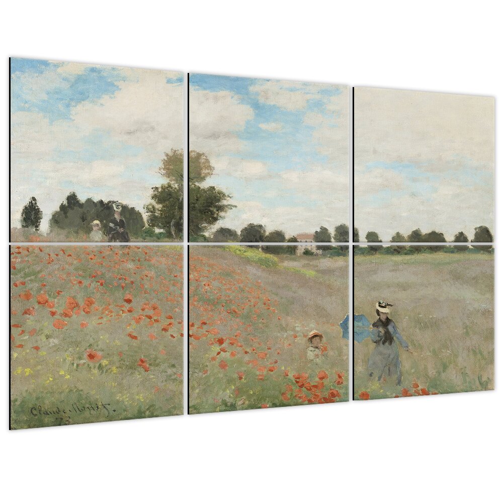 6-tlg. Leinwandbilder-Set Mohnfeld bei Argenteuil von Claude Monet