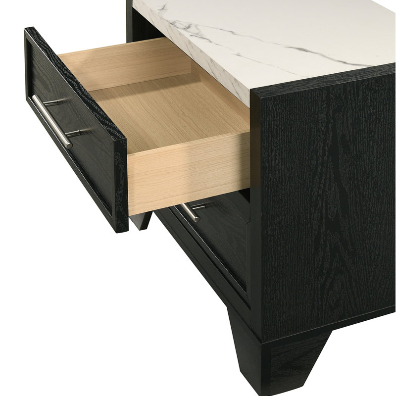 Table de chevet contemporaine 1 pièce 2 tiroirs