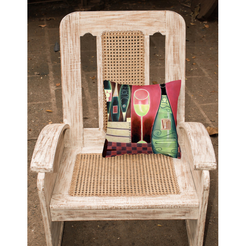  Coussin décoratif 14 "blanc Wine Collection par Cathy Brear, 14 po x 14 po