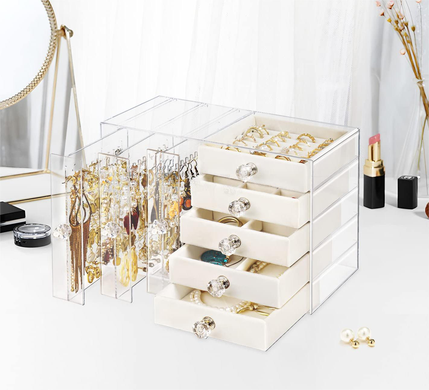 3 Piece Jewelry Organizer Tray Set