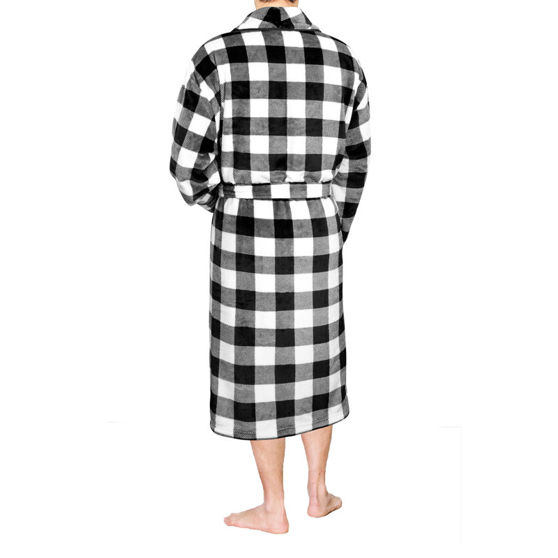 Polaire pour homme, Motif écossais blanc