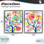 Ensemble de cadres flottants 2 pièces Colorful Boho Blue Tree, design par Suzanne Allard-305756277-305756272