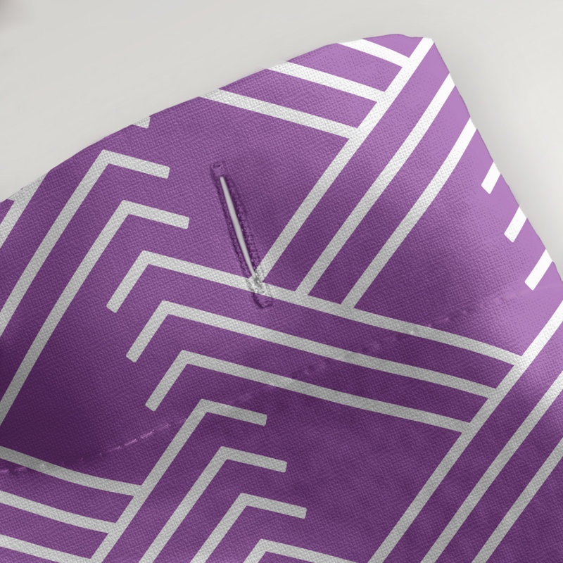Rideau de douche simple Classic Zig Zag, Violet / Blanc