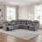  3-Piece Manual Reclining Sectional With LED Lights, Bluetooth Console And Drop-Down Table - Faux Leather Sofa-117045783
