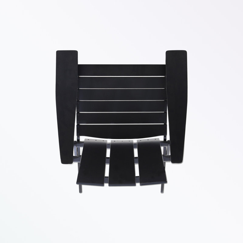 Chaises Adirondack à structure en bois avec pieds robustes, Noir