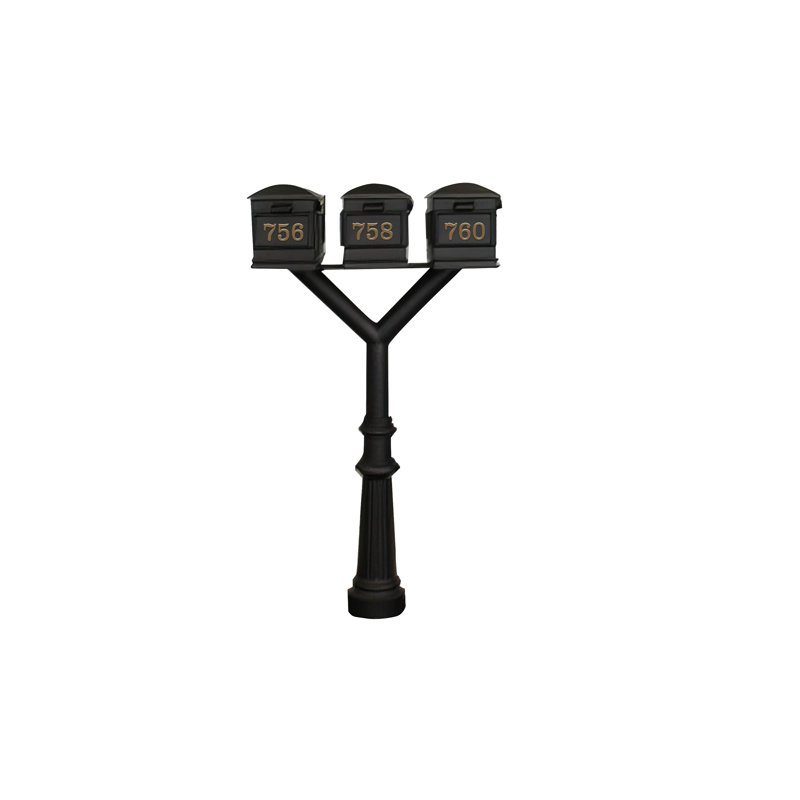 Poteau à cannelures multiples H 72,375 po Penfield, Noir