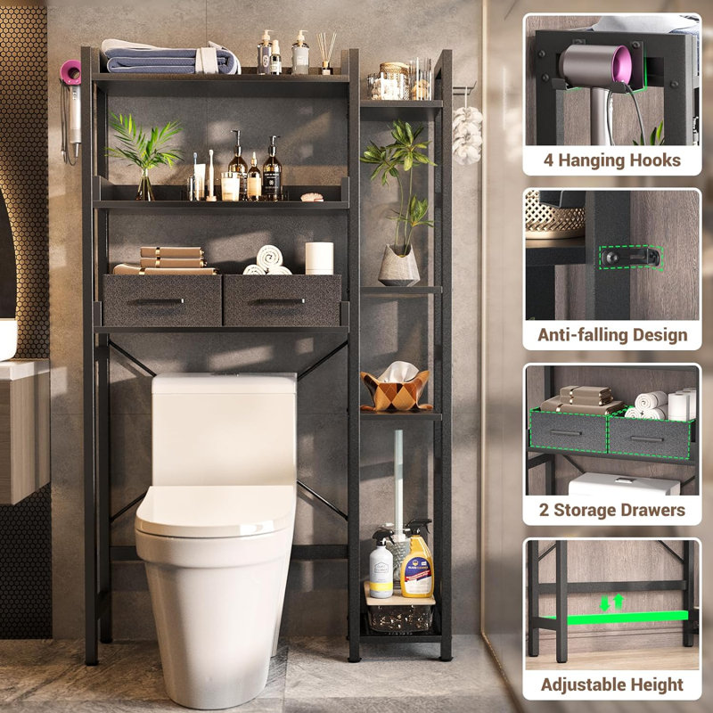 Alyzea Over The Toilet Storage, Black