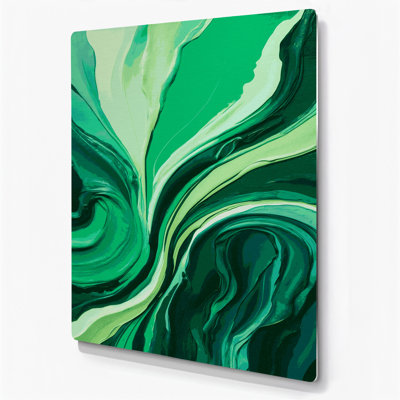 Abstract Colour Field 85 Green Metal Wall Art
