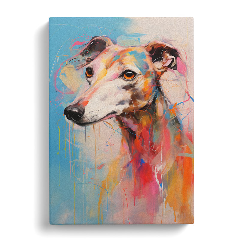 Whippet Gestural - Print, 50cm H x 35cm W x 3cm D