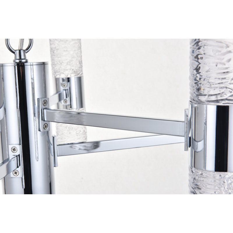 Lustre linéaire moderne Spoutnik à 13 lumières Goodwater, Chrome