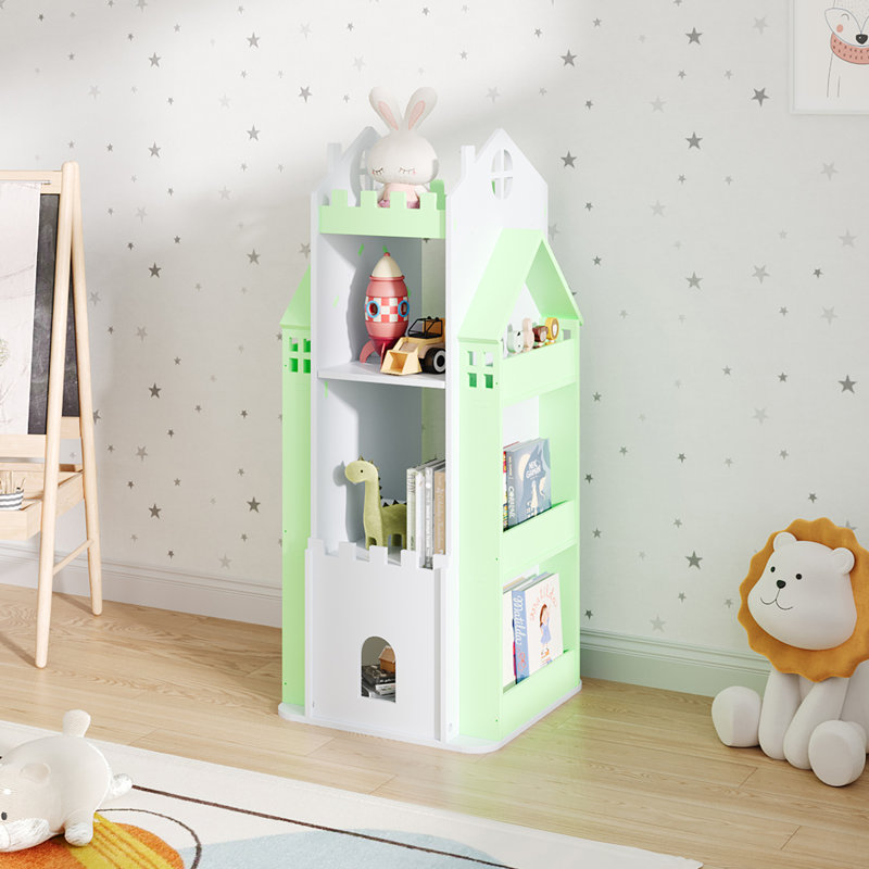 Bookcase, 106cm H x 45cm W x 45cm D, White/Green