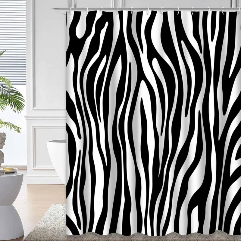 Rideau de douche Zebra, L 72 po x l 84 po