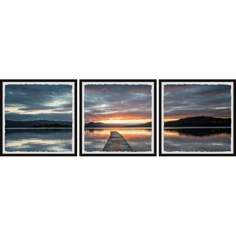 Chasing That Sunset - 3 Piece Single Picture Frame Print, 30cm x 30cm x 3.81cm