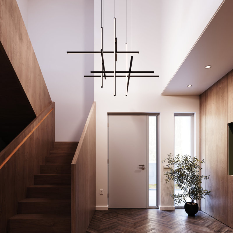 Labyrinth 1 - Light LED Chandelier, Satin Black
