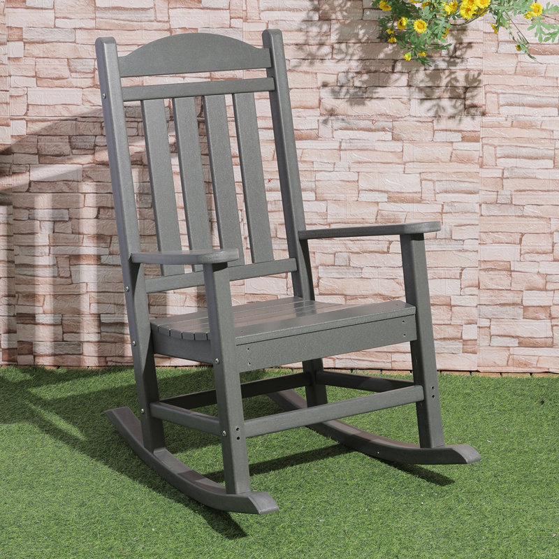 Chaise berçante d'extérieur en plastique Eringate, gris