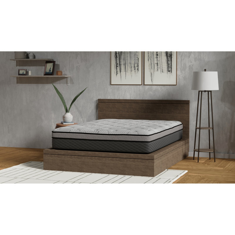 Très grand matelas de 12 pouces avec ressorts ensachés, couches de mousse à soulagement adaptatif pour une isolation exceptionnelle des mouvements, bord au soutien, confort respirant pour la nuit, plateau tricoté 3/4 po, mémoire 1/2 po, gel 1 po 1, 8 po