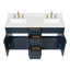 Meuble-lavabo double autoportant 60 po avec plateau en quartz Hamlet-94003760